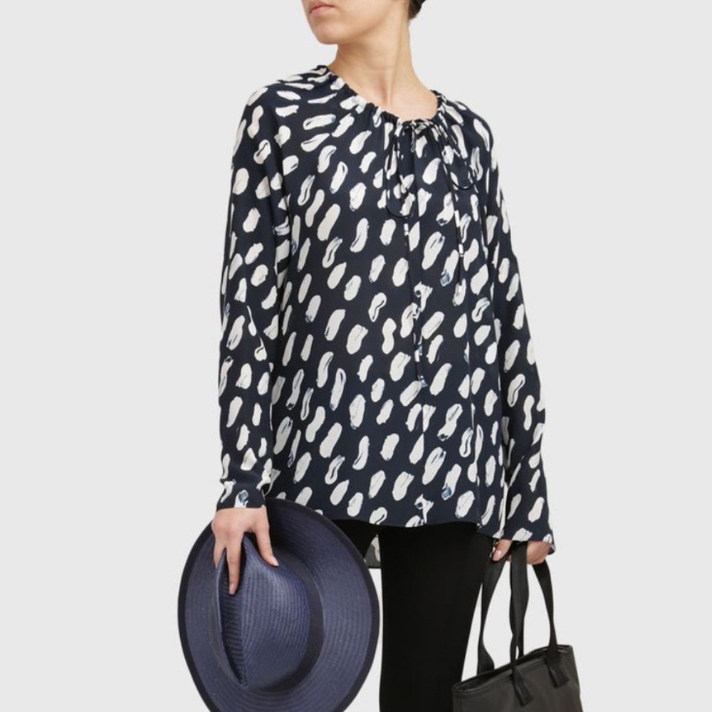 Marni Ruched collar blouse in blue Size EU42